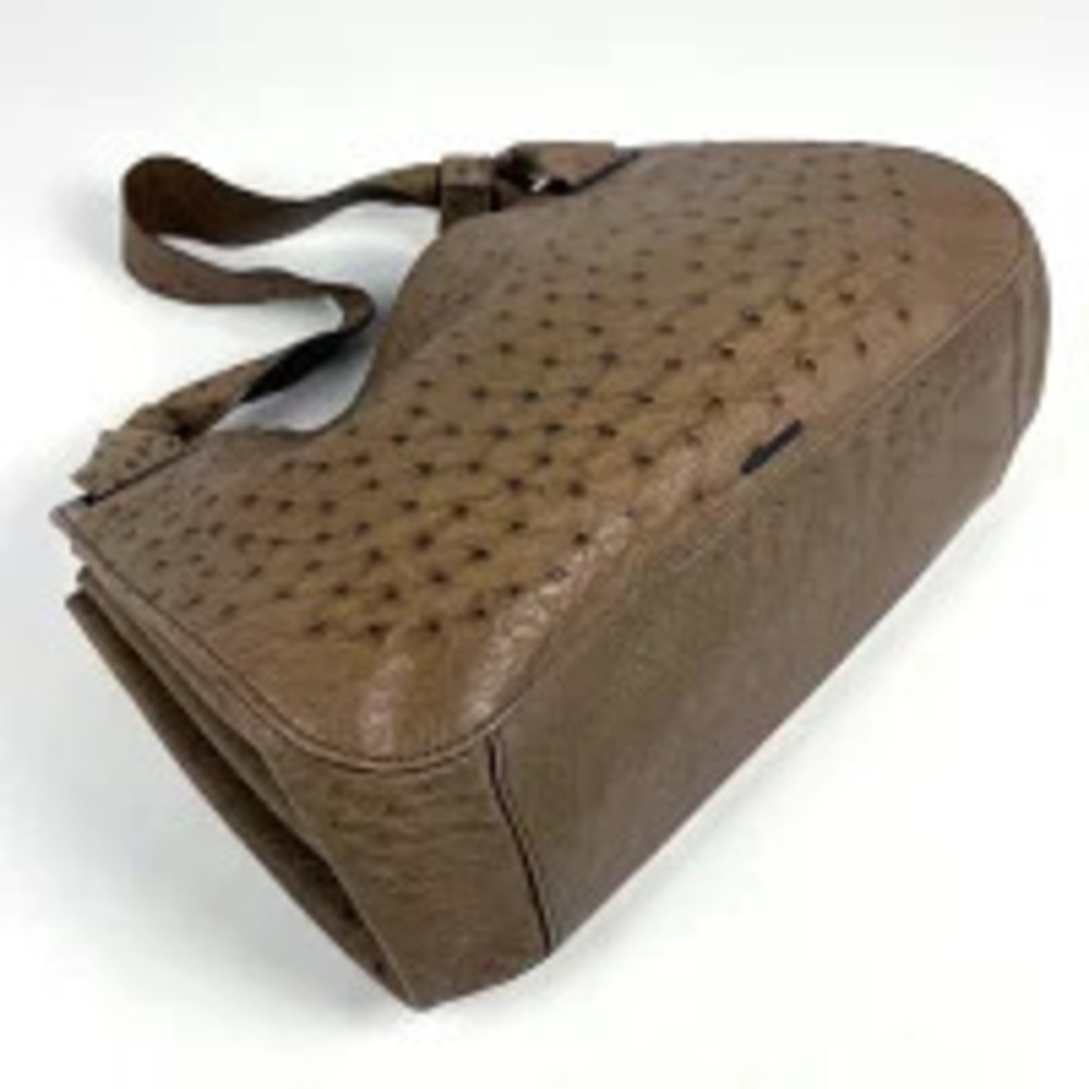 Gucci ostrich brown bag shoulder Hobo leather Brown
